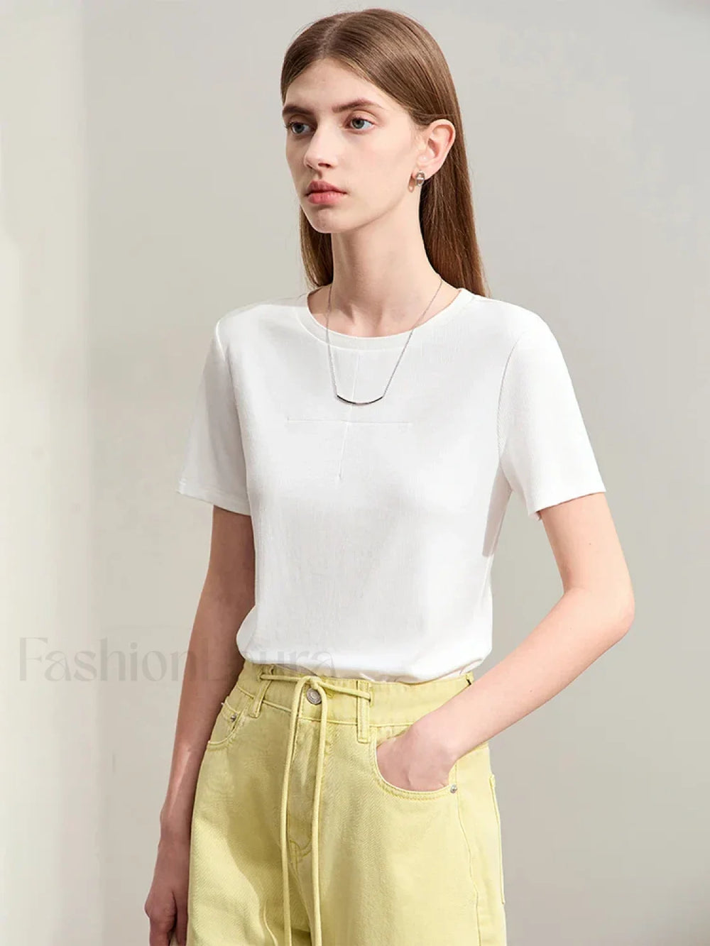 Back Drawstring Hollow T Shirt