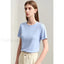 Back Drawstring Hollow T Shirt sky blue / S