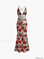 Backless Floral Long Dress Dresses