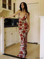 Backless Floral Long Dress Dresses