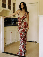 Backless Floral Long Dress Dresses
