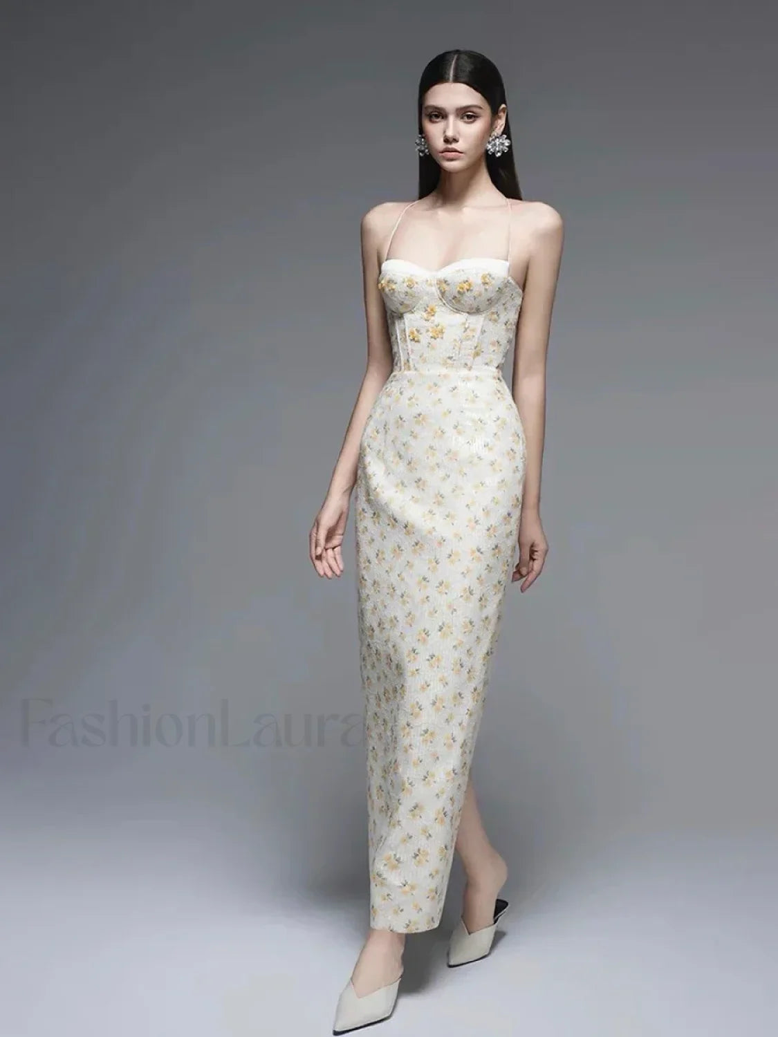 Backless Floral Strapless Maxi Dress PRINT / S Main image