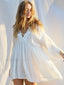 Backless High Waist White Cover Up WHITE / One Size