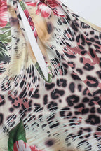 Backless Neck Print Spice Girl Hollow Floral Dress