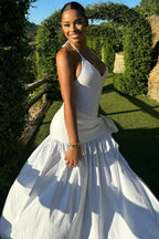 Backless Neck Strap Hip Skirt Suit Maxi Dress