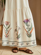 Backless Pleated Floral Dress Dresses