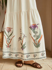 Backless Pleated Floral Dress Dresses