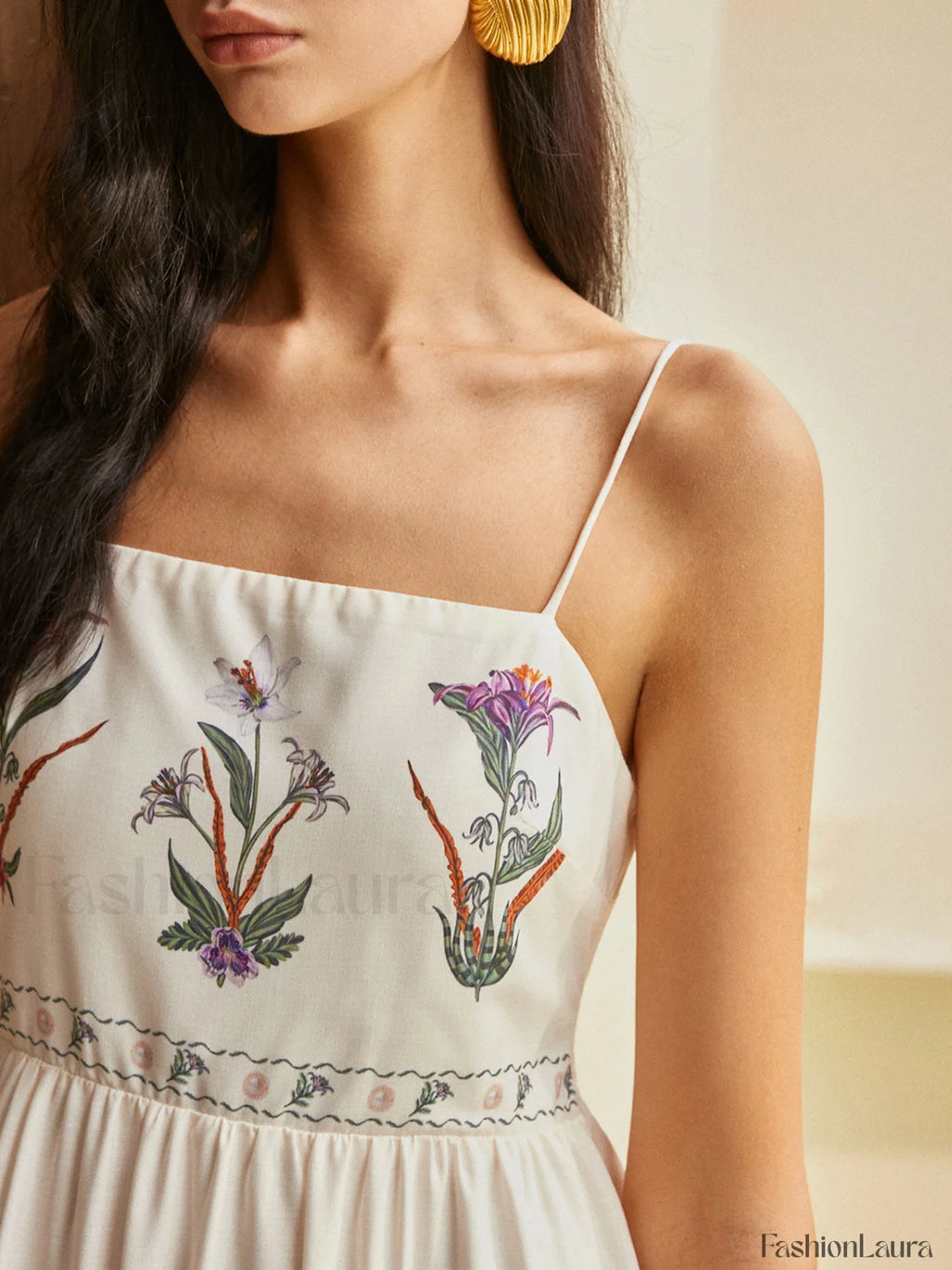 Backless Pleated Floral Dress Dresses