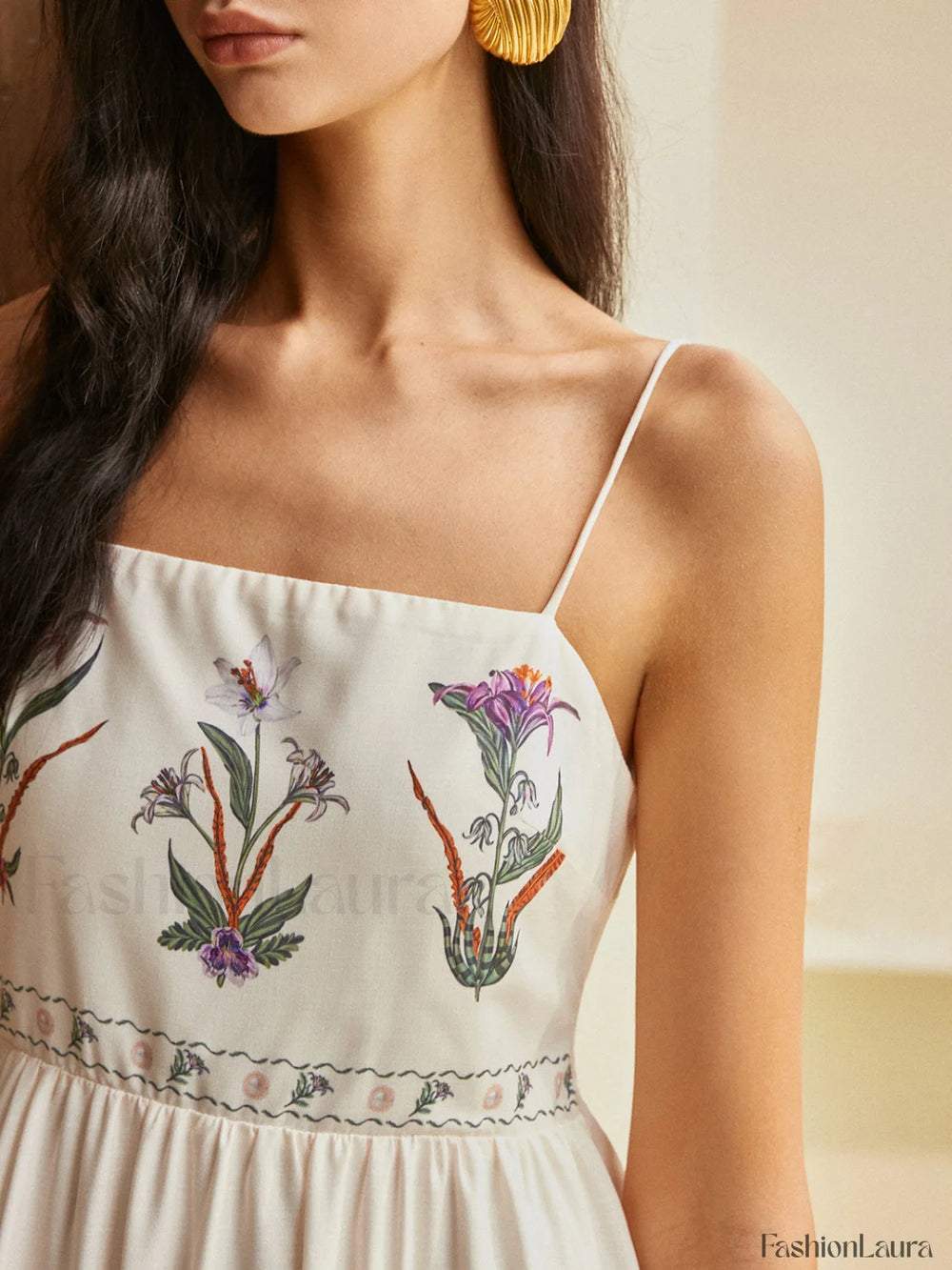 Backless Pleated Floral Dress Dresses