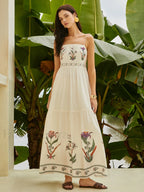 Backless Pleated Floral Dress Dresses