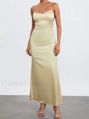 Backless Spaghetti Slim Maxi Dress