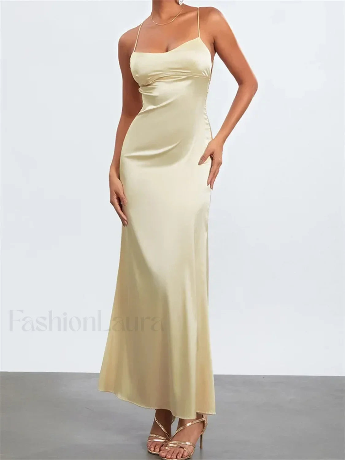 Backless Spaghetti Slim Maxi Dress Secondary image