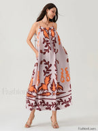 Backless Suspender Boho Dress