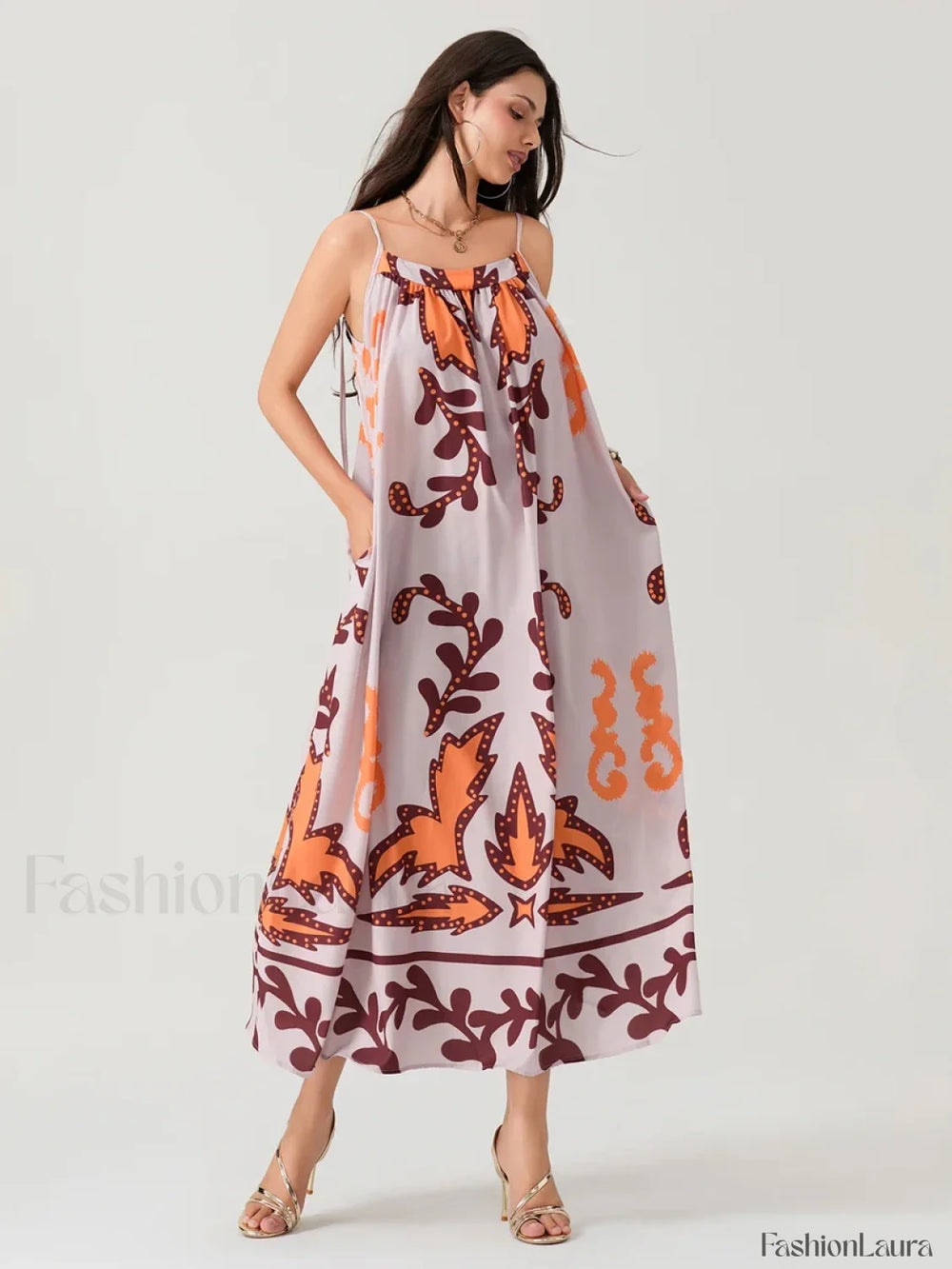 Backless Suspender Boho Dress