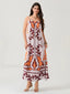 Backless Suspender Boho Dress Mixed Color / S