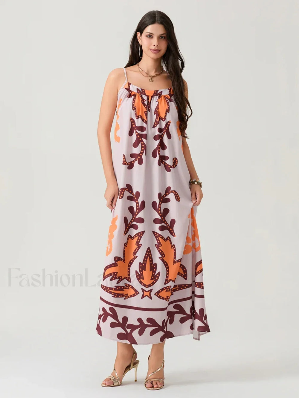 Backless Suspender Boho Dress Mixed Color / S