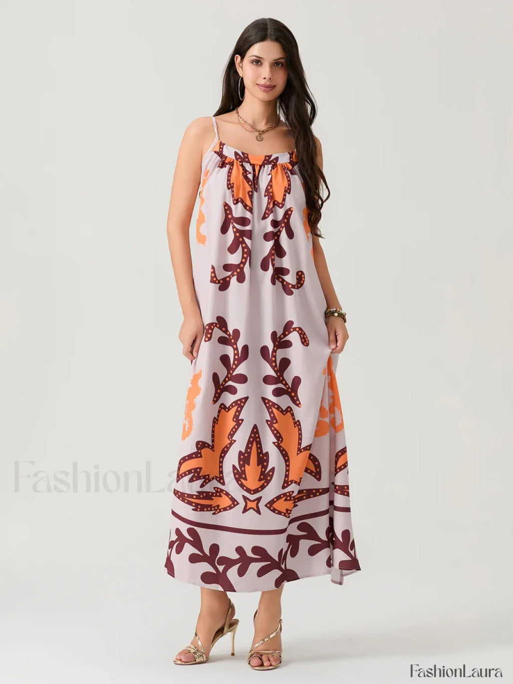 Backless Suspender Boho Dress Mixed Color / S