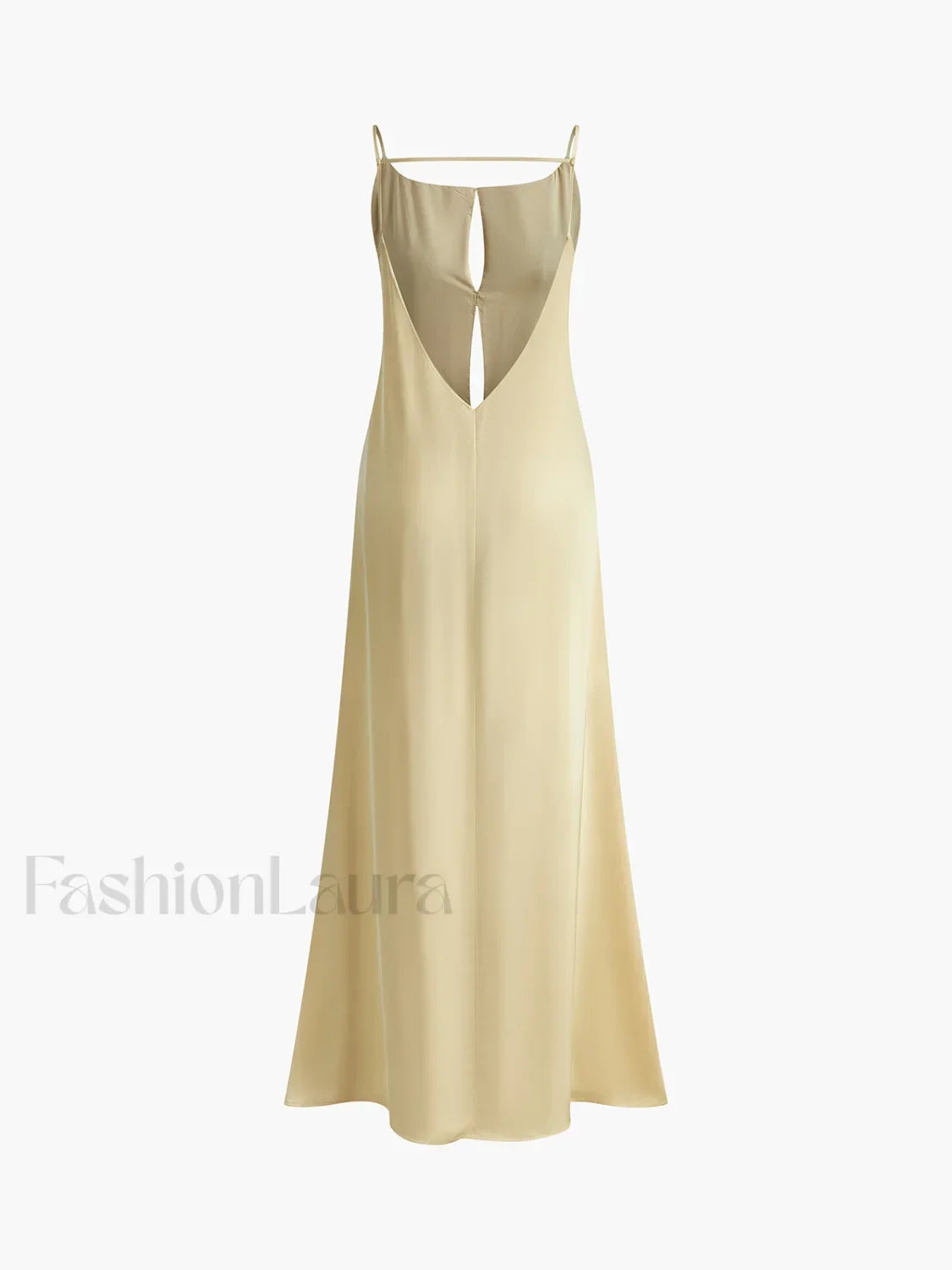 Backless Vacation Satin Long Dress Dresses