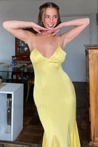 Backless Waist Slim Lotus French Temperament Suspender Maxi Dress