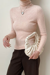 Stacked Neck Slim Fit Essential Knit Top