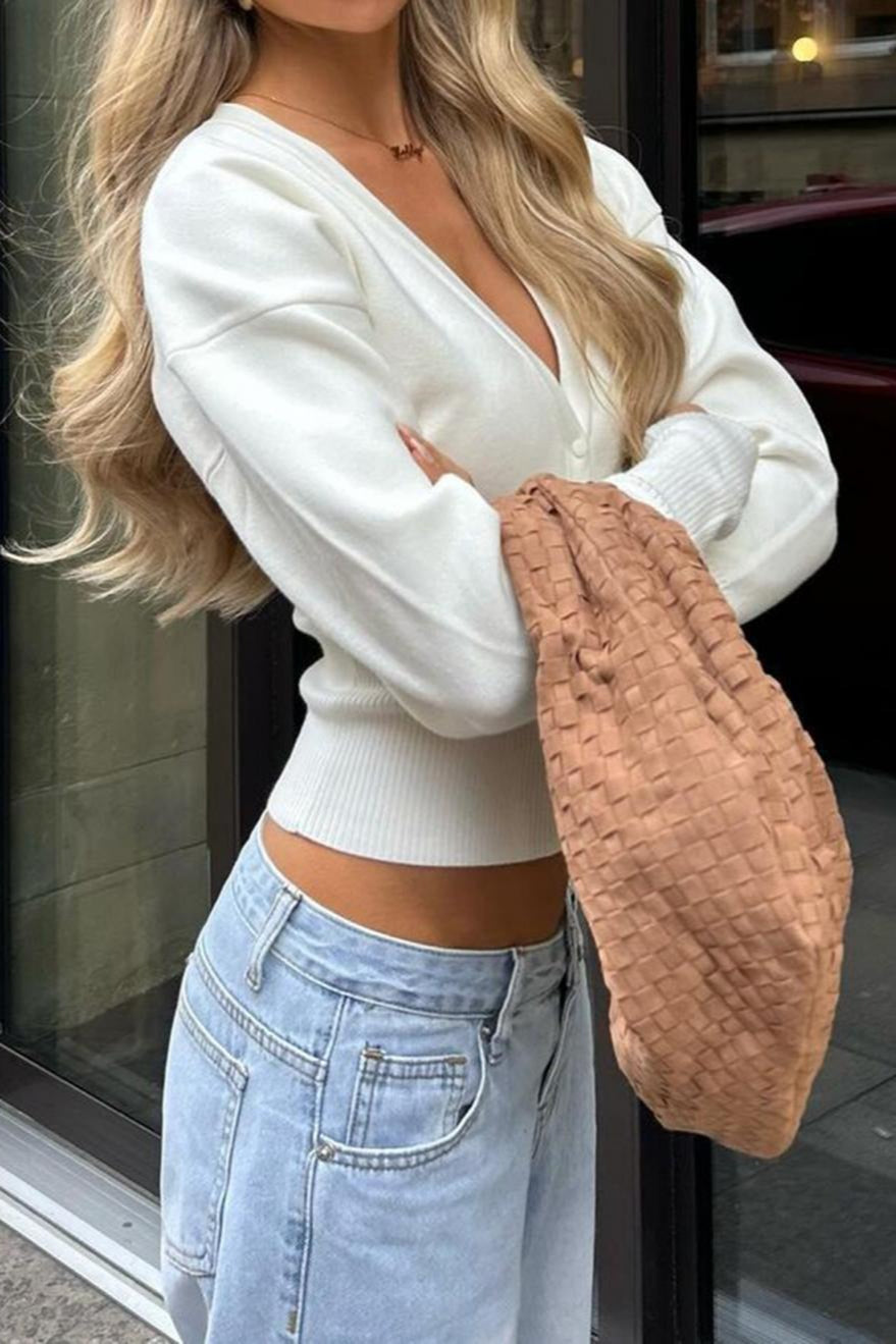 Solid Color Slim Cardigan