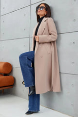 Double Breasted V-Neck Casual Wool Overcoat