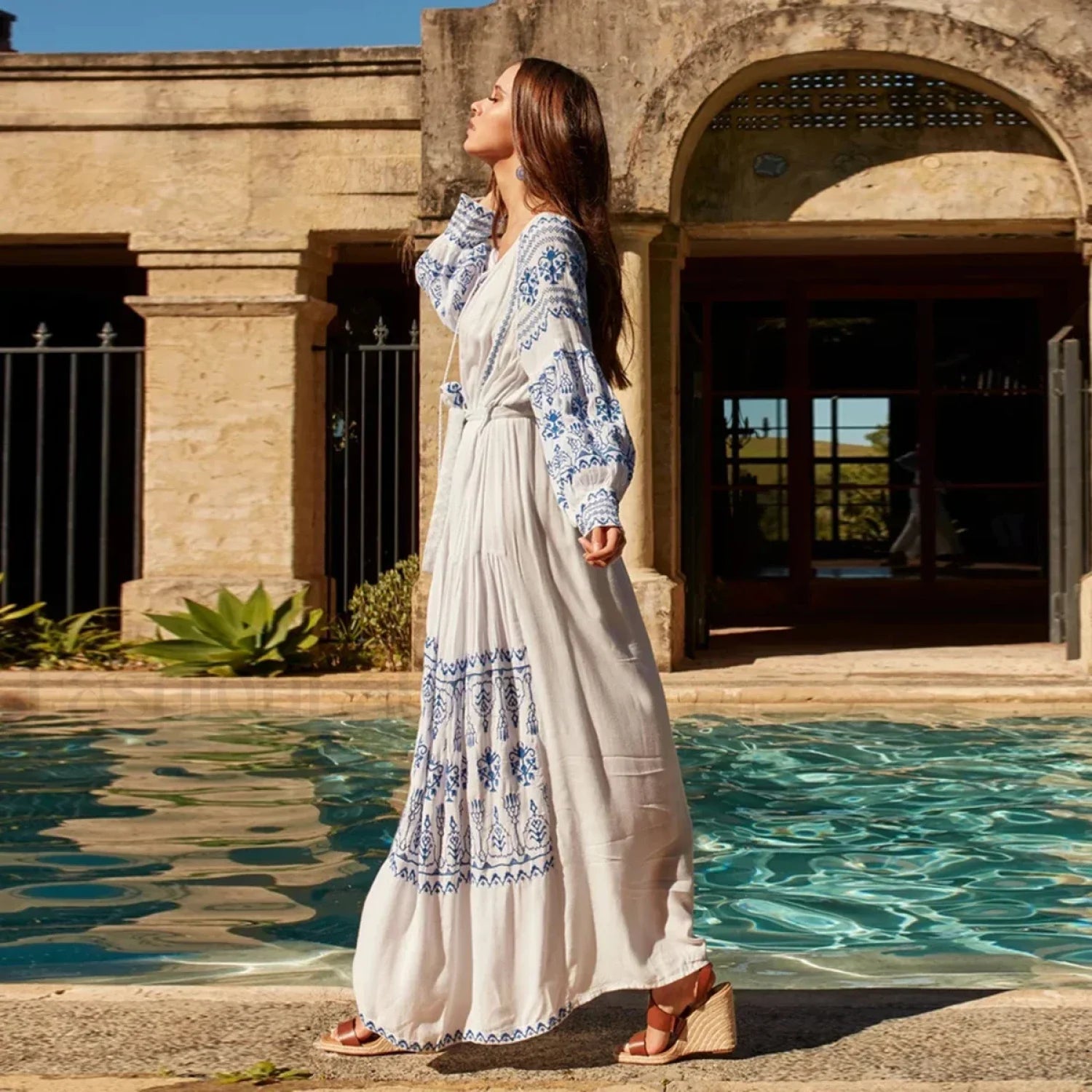 Bahia Embroidered Long Boho Dress Secondary image
