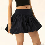 Balloon High Waist A Line Skirt BLACK / S