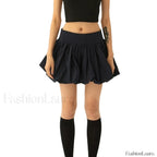 Balloon High Waist A Line Skirt GREY / S