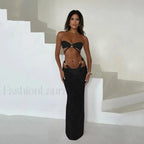 Bandeau Long Dress Bikini Three Piece Set WD1088D1 / S