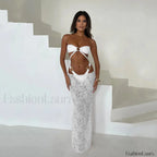 Bandeau Long Dress Bikini Three Piece Set WD1088W1 / S