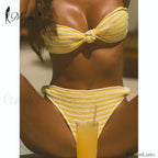 Bandeau Thong Bikini Set YELLOW1 / S