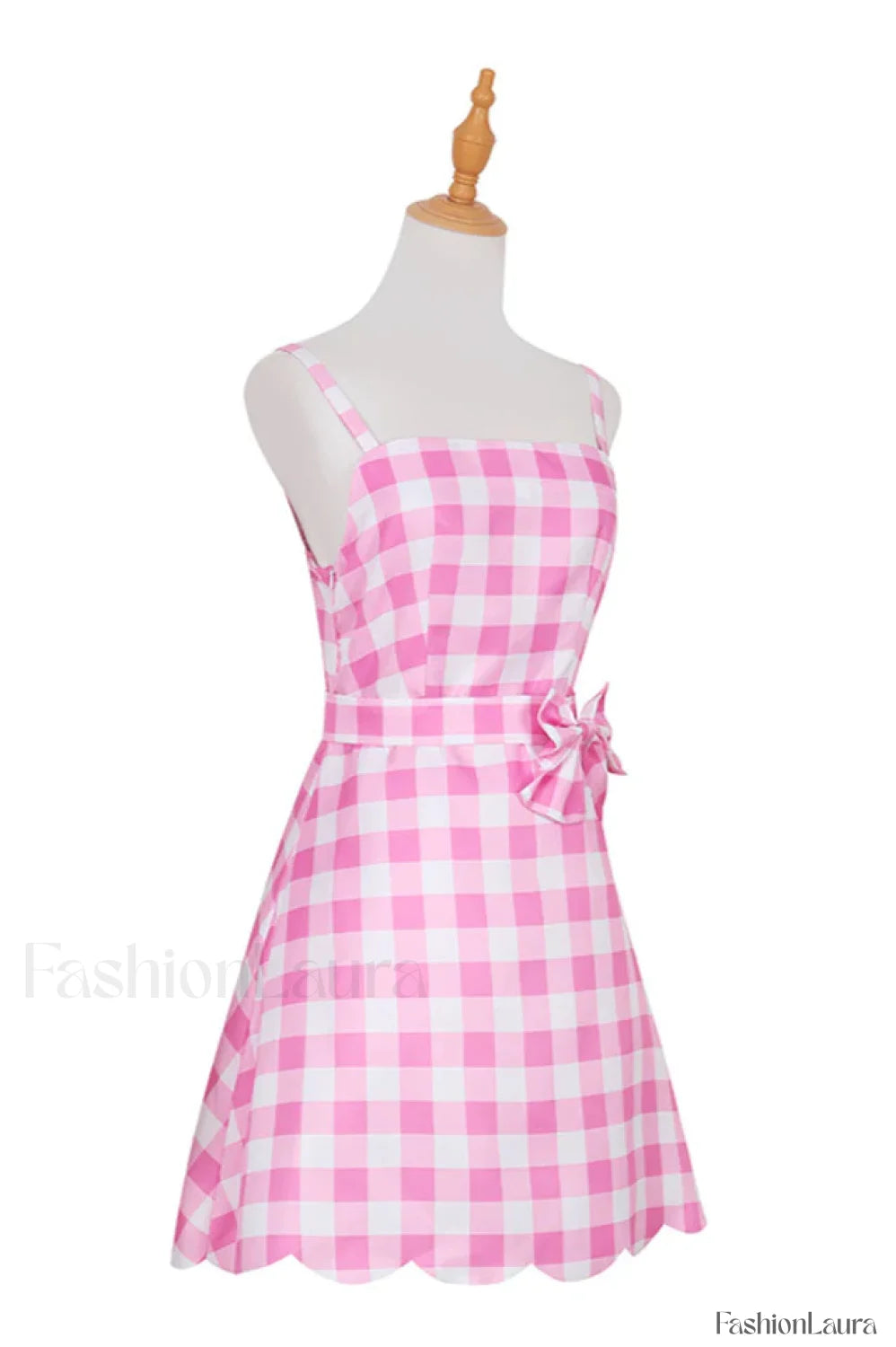 Barbie Movie Margot Charming Pink Plaid Check Dress