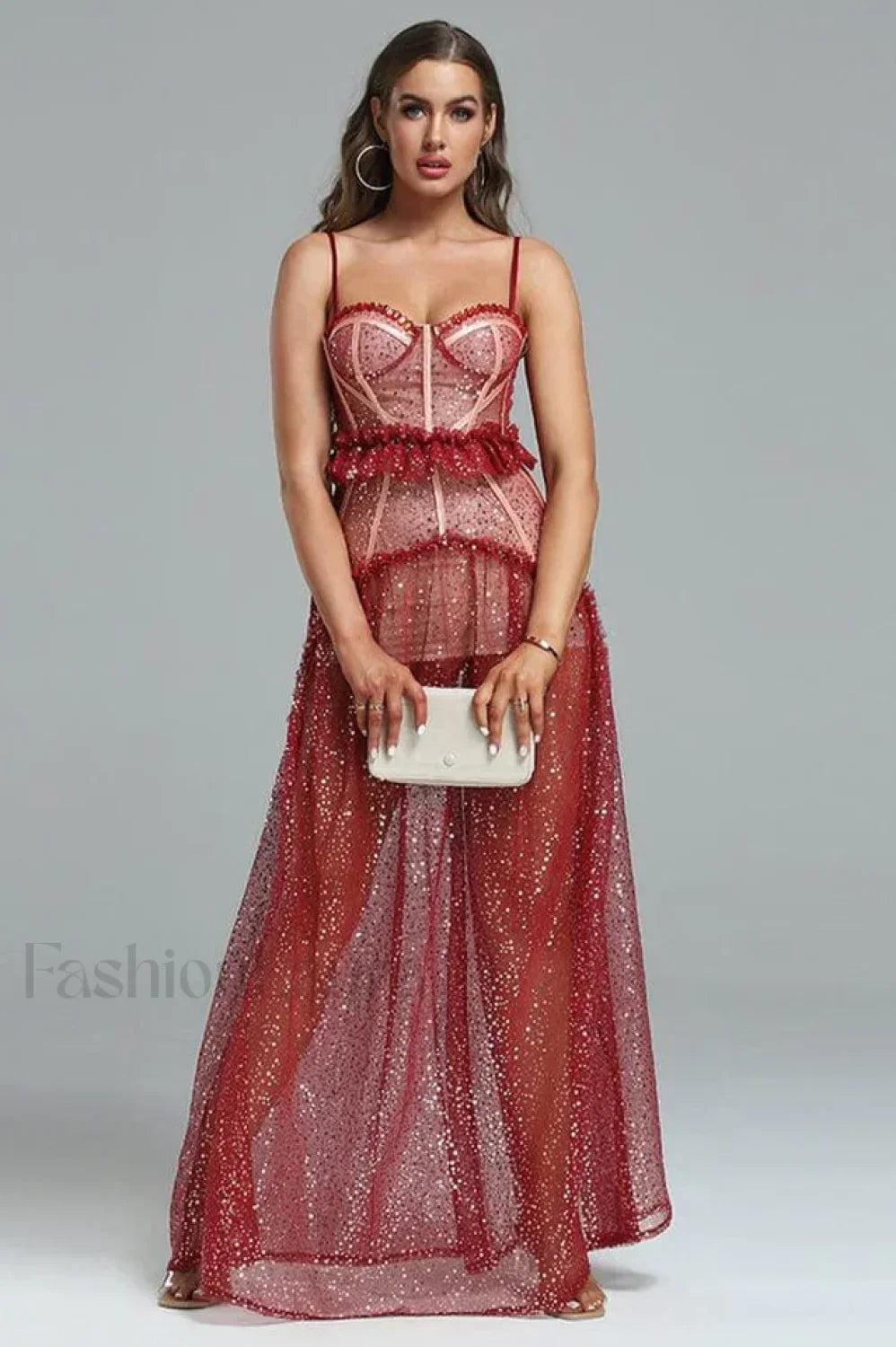 Barrett Sequined Mesh Charming & Lace Maxi Dress Secondary image