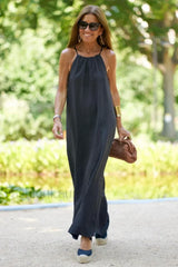 Basic Casual Stylish Outdoor Halter Dress S / Black