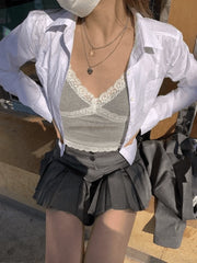 Basic Long Sleeve Button Blouse Shirts