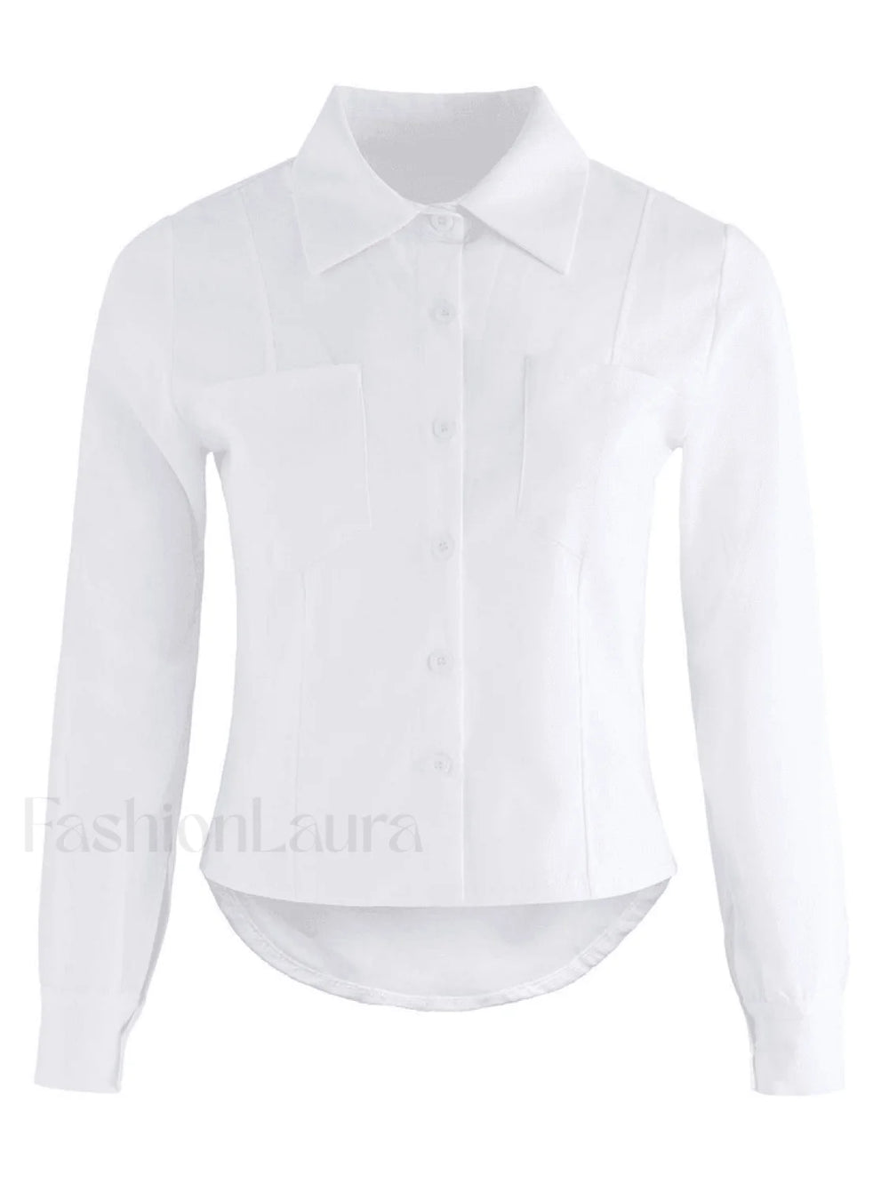 Basic Long Sleeve Button Blouse Shirts