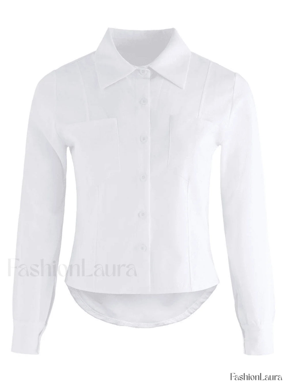 Basic Long Sleeve Button Blouse Shirts