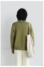Basic V neck Loose Knit Cardigan