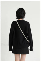Basic V neck Loose Knit Cardigan