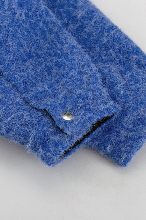 Long Sleeve Blue Wool Jacket
