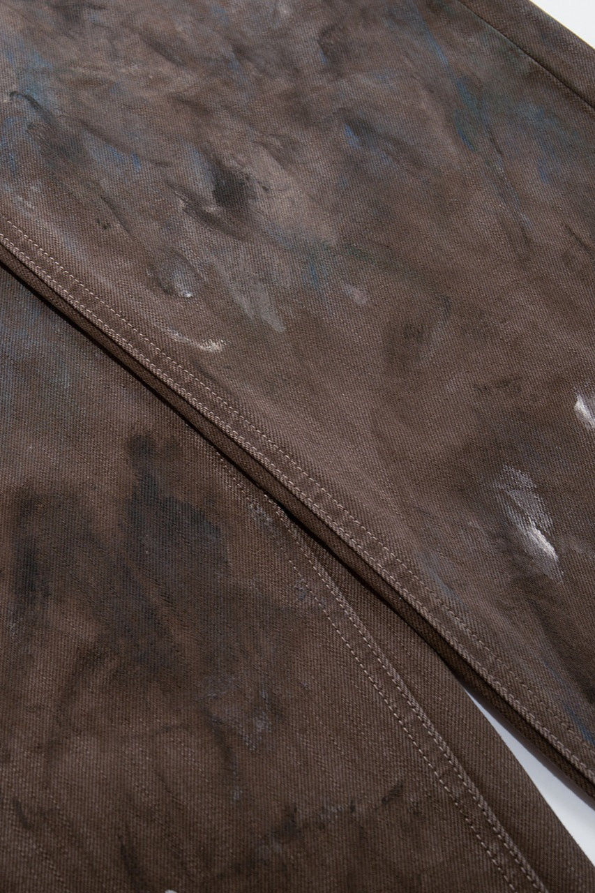 Dirty Wash Paint Splatter Wide Leg Jeans