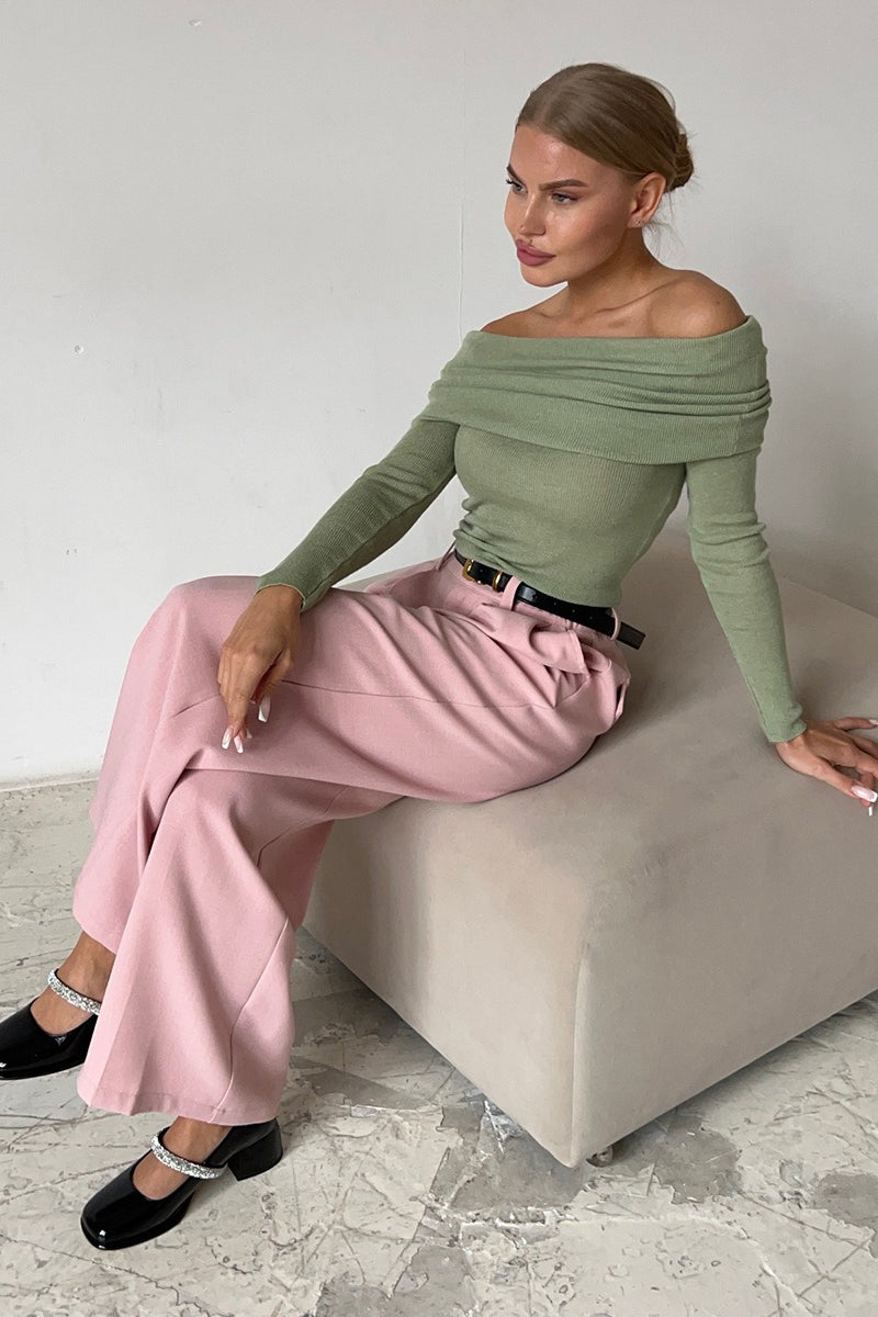 Slim Fit Off-Shoulder Knit Top Secondary image
