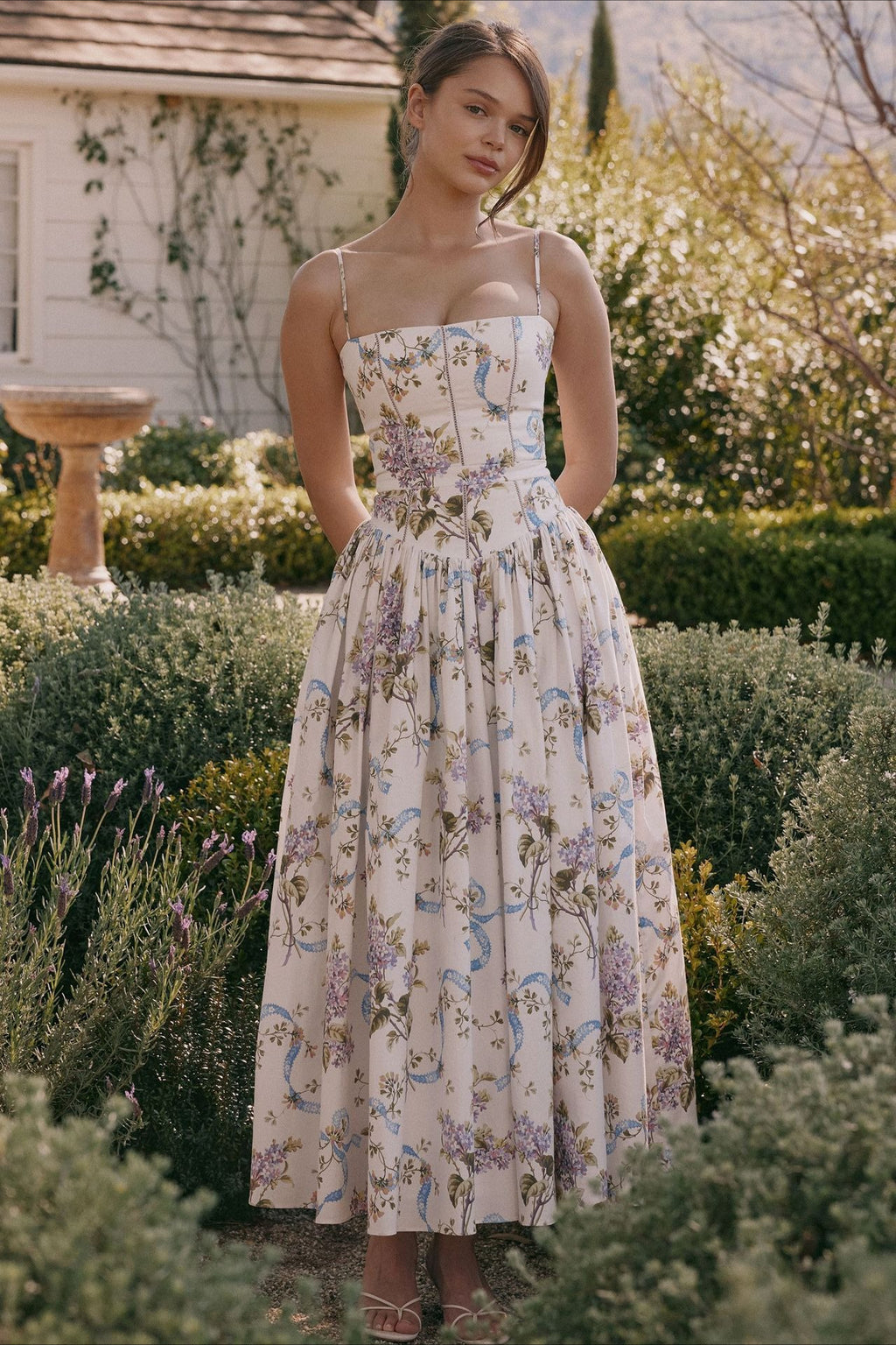 Romantic Tiered  A-Line Floral Dress