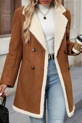 Suede Wool Blend Mid Length Overcoat