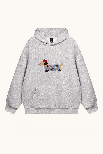 Dachshund Embroidered Pullover Hoodie