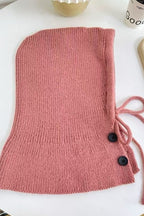 Thermal Knit Face Cover Hooded Scarf Hat