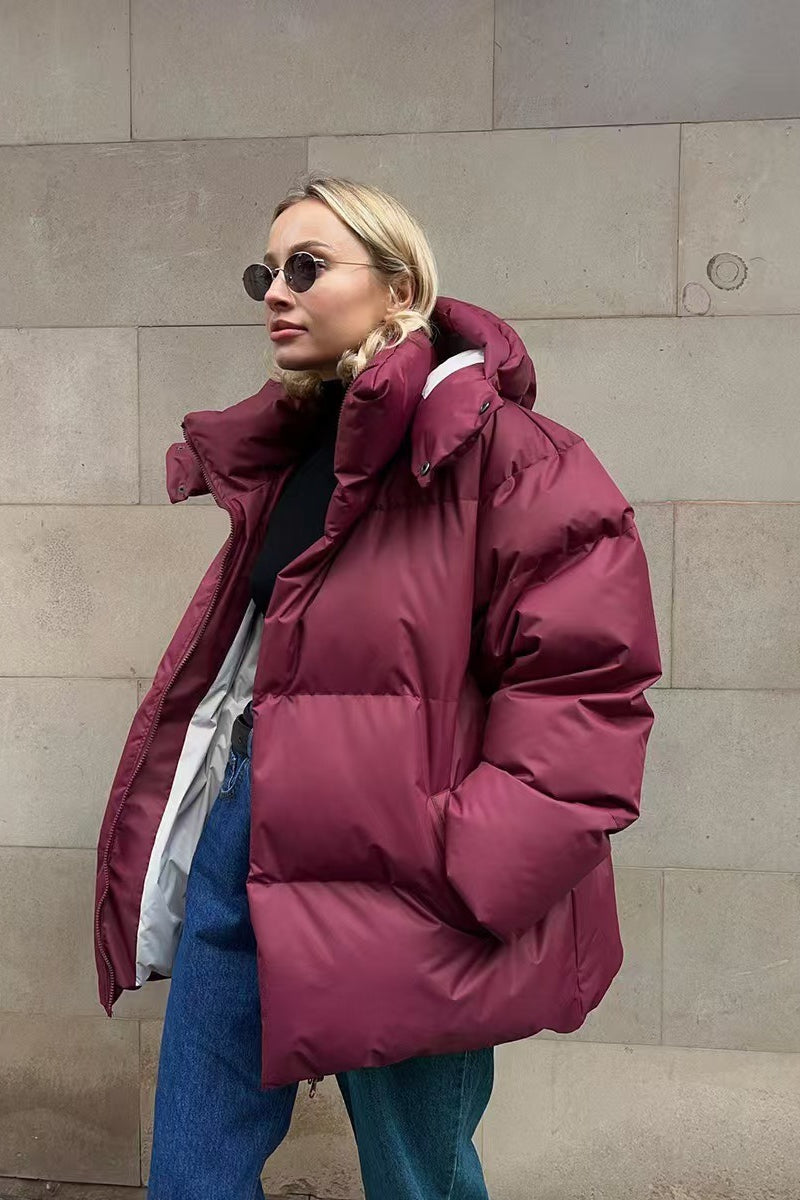 Heavy Duty Zipped Hooded Puffer Jacket