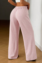 Solid Drawstring Waist Knit Pants
