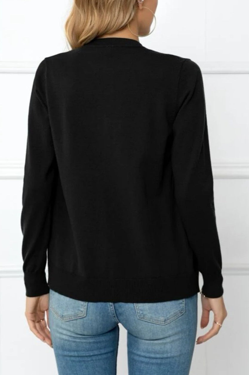 Solid Color Knit Cardigan Secondary image